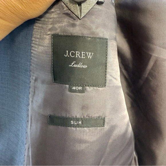 J.Crew Ludlow Tollegno 1900 Blue Italian Wool Suit Jacket Size 40R NWT - Picture 10 of 12